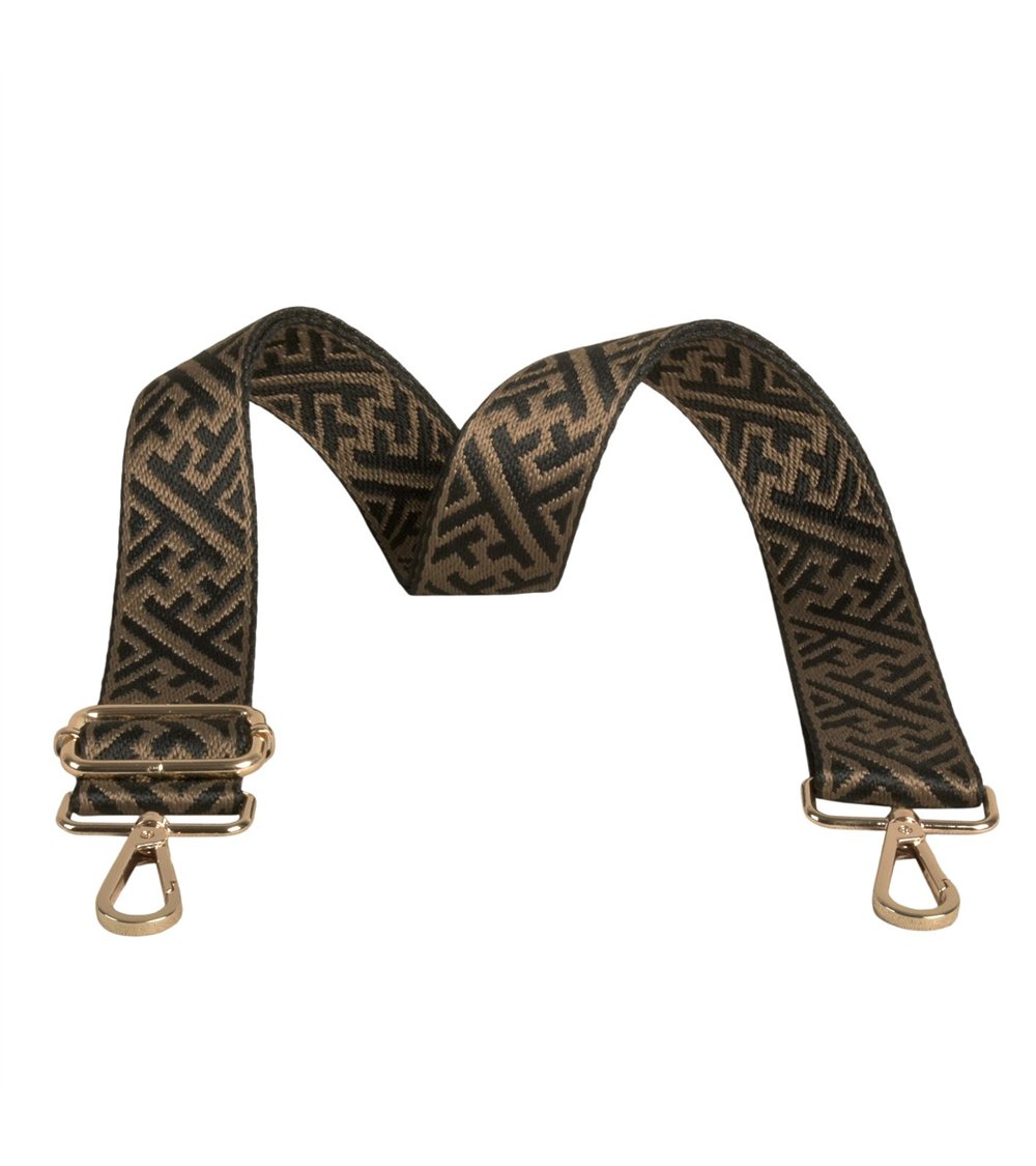 Bandolera motivos geométricos 4x135cm marrón