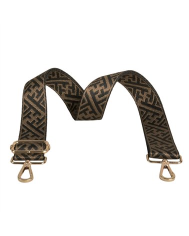 Shoulder strap geometric patterns 4x135cm brown