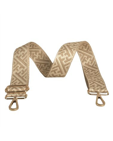 Bandolera motivos geométricos 4x135cm beige piedra