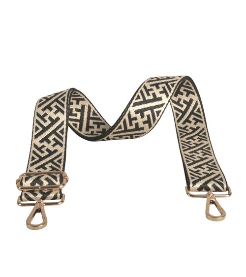 Shoulder strap geometric patterns 4x135cm black