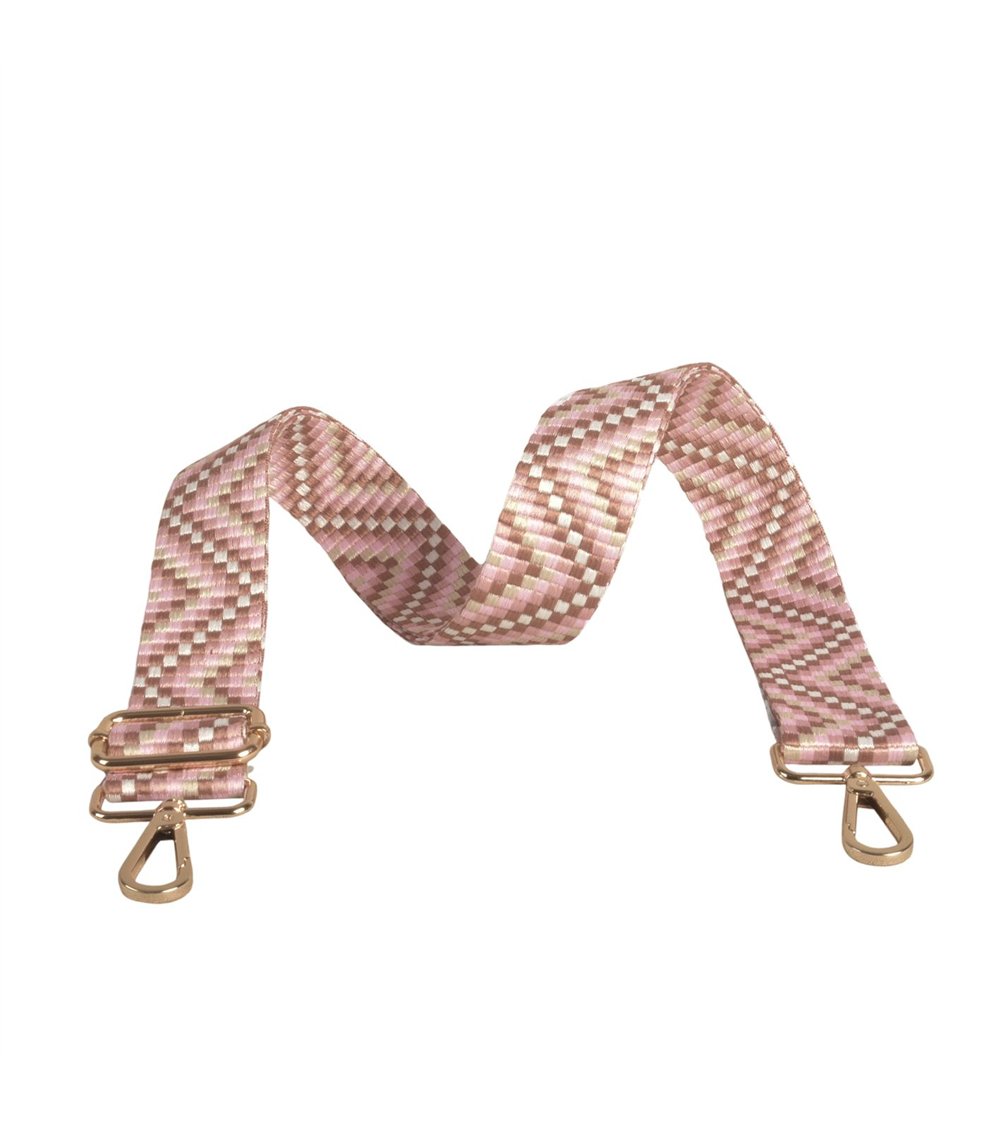Zig zag shoulder strap 4x135cm baby pink