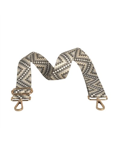 Zig zag shoulder strap 4x135cm ash gray