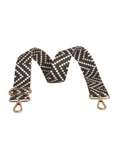 Zig zag shoulder strap 4x135cm black