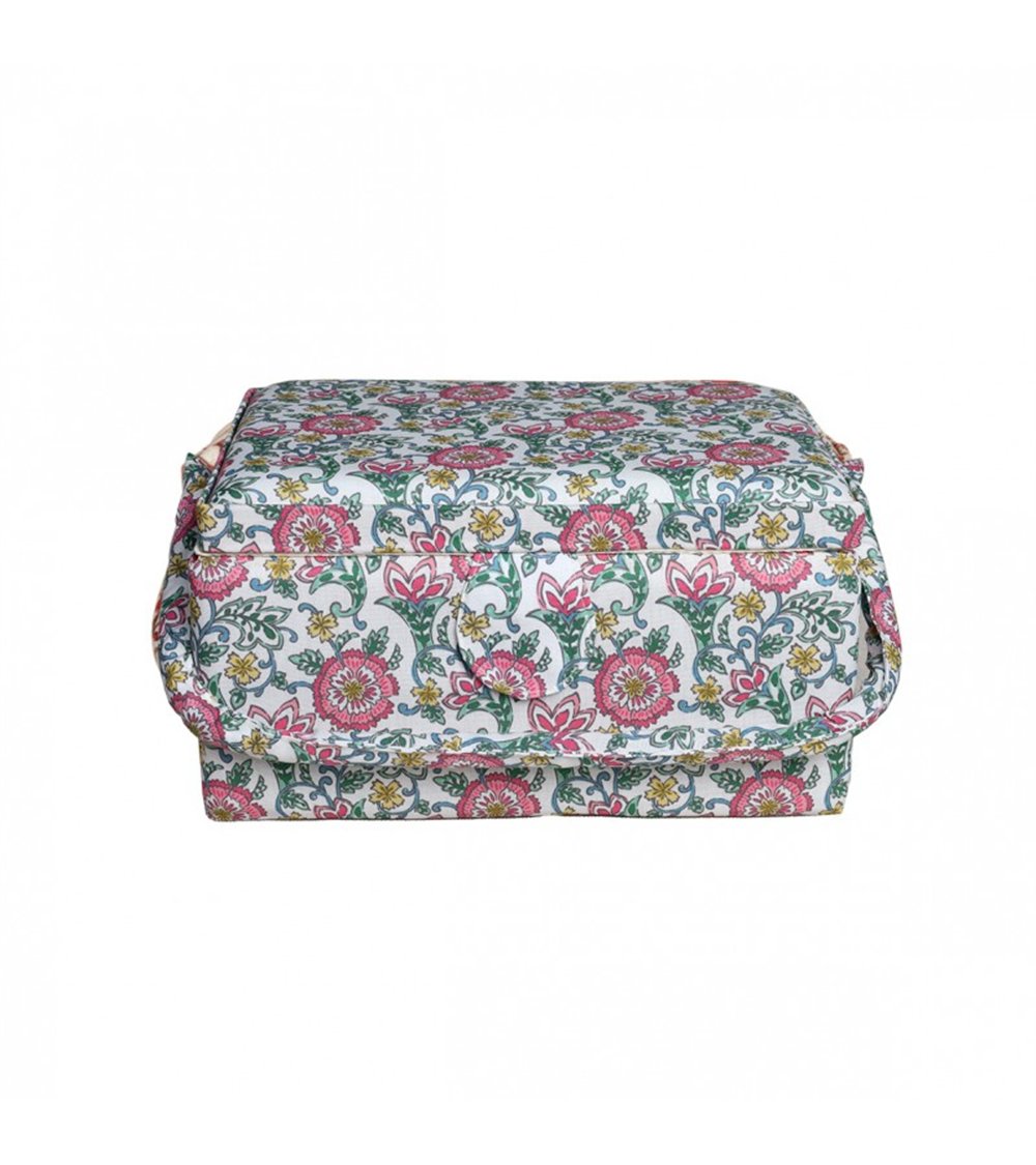 Scatola da cucito 19,5x13x9,5 cm fiore rosa