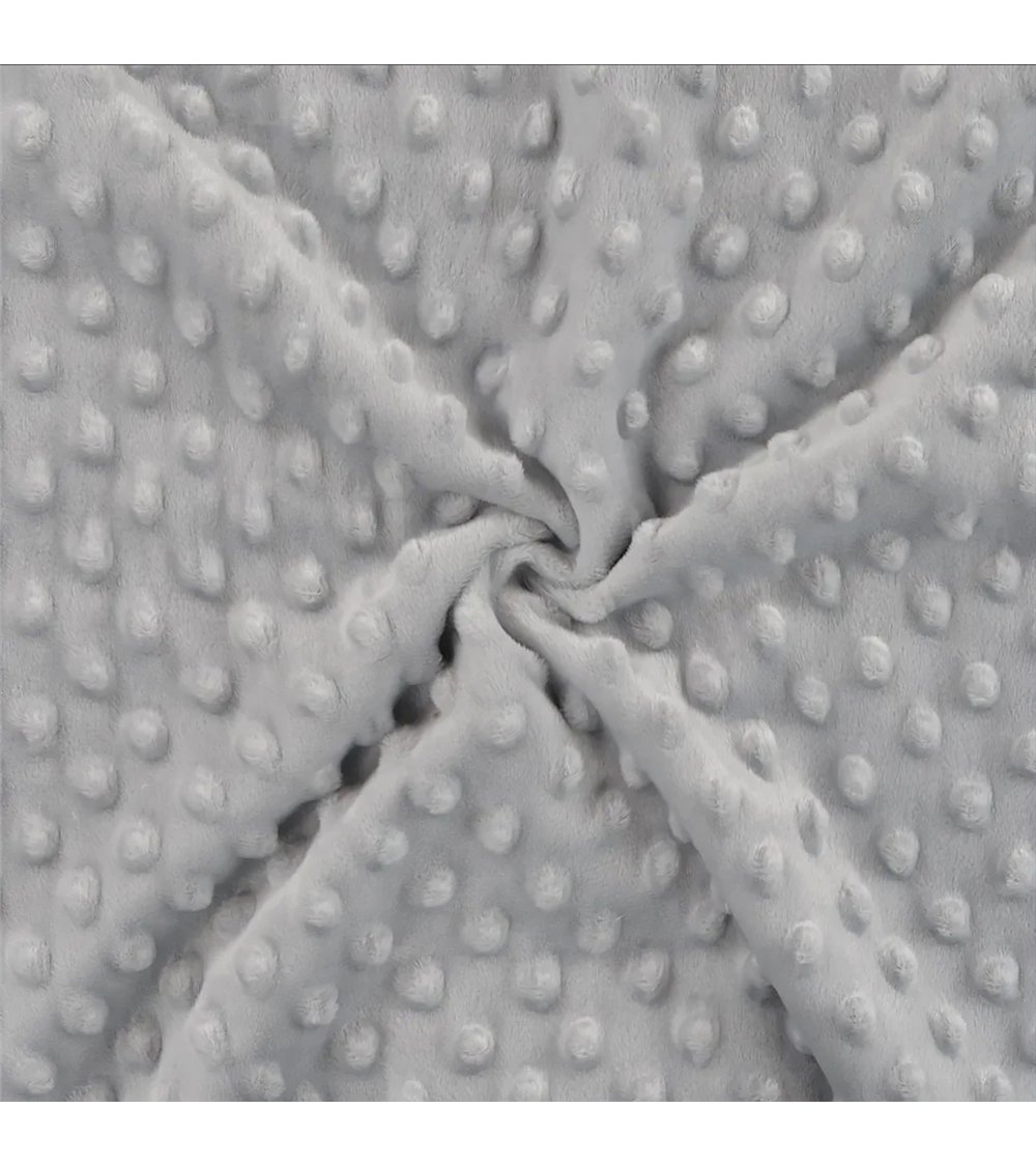 Tissu minky 250g/m2 gris perle au mètre