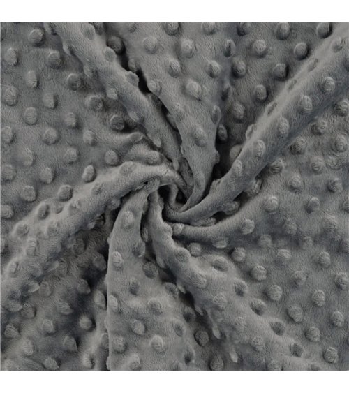 Tessuto Minky 250 g/m2 grigio antracite al metro