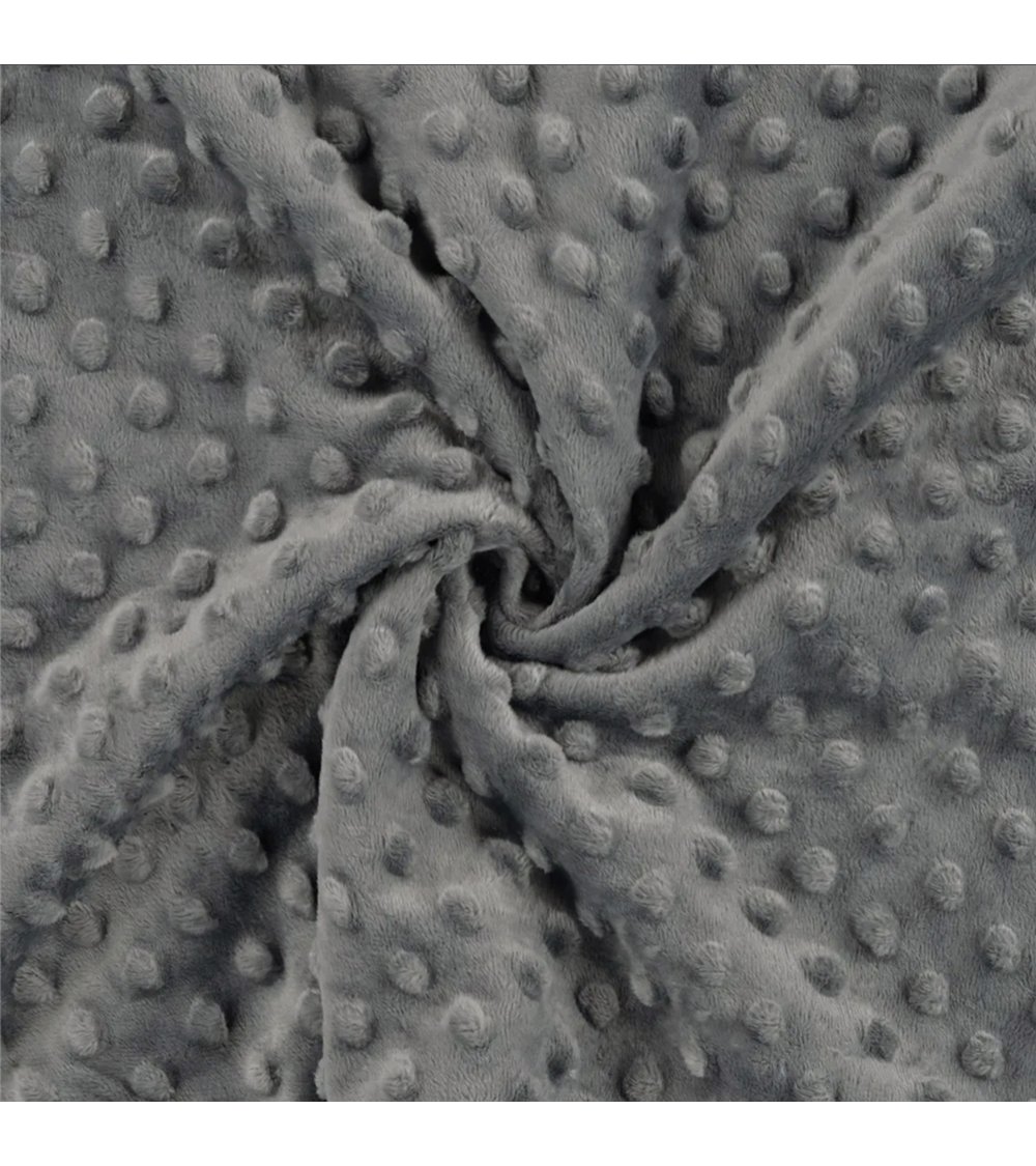 Tissu minky 250g/m2 gris anthracite au mètre