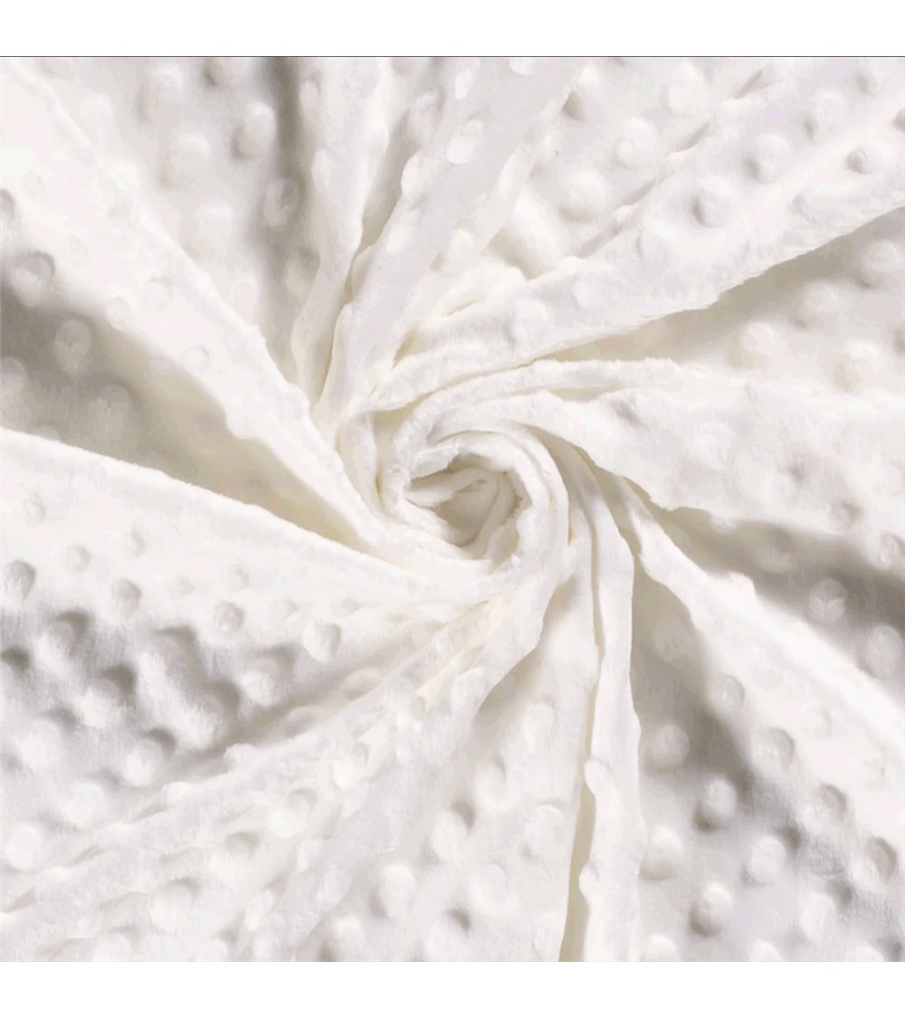 Tissu minky 250g/m2 ivoire au mètre