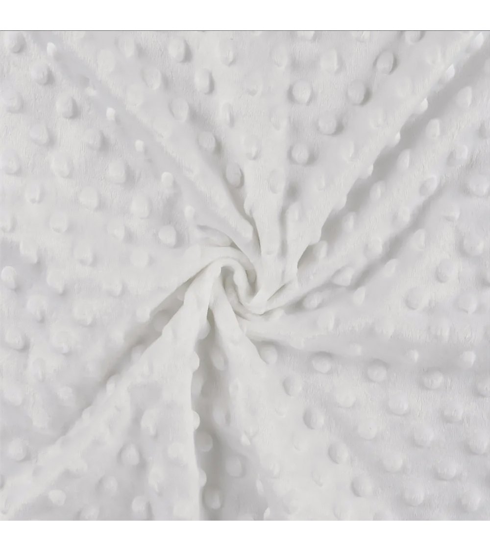 Tissu minky 250g/m2 blanc au mètre
