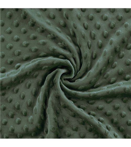 Tissu minky 250g/m2 vert kaki au mètre