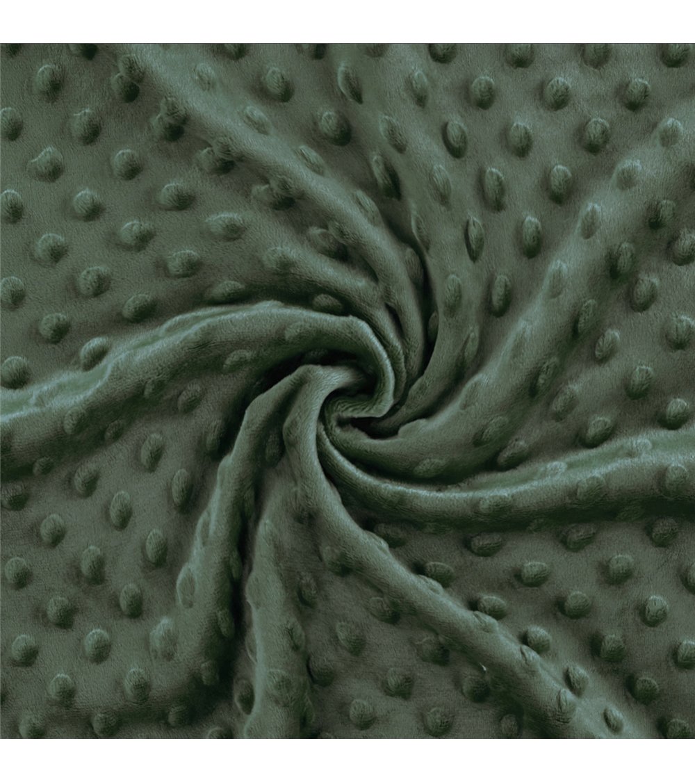 Tissu minky 250g/m2 vert kaki au mètre