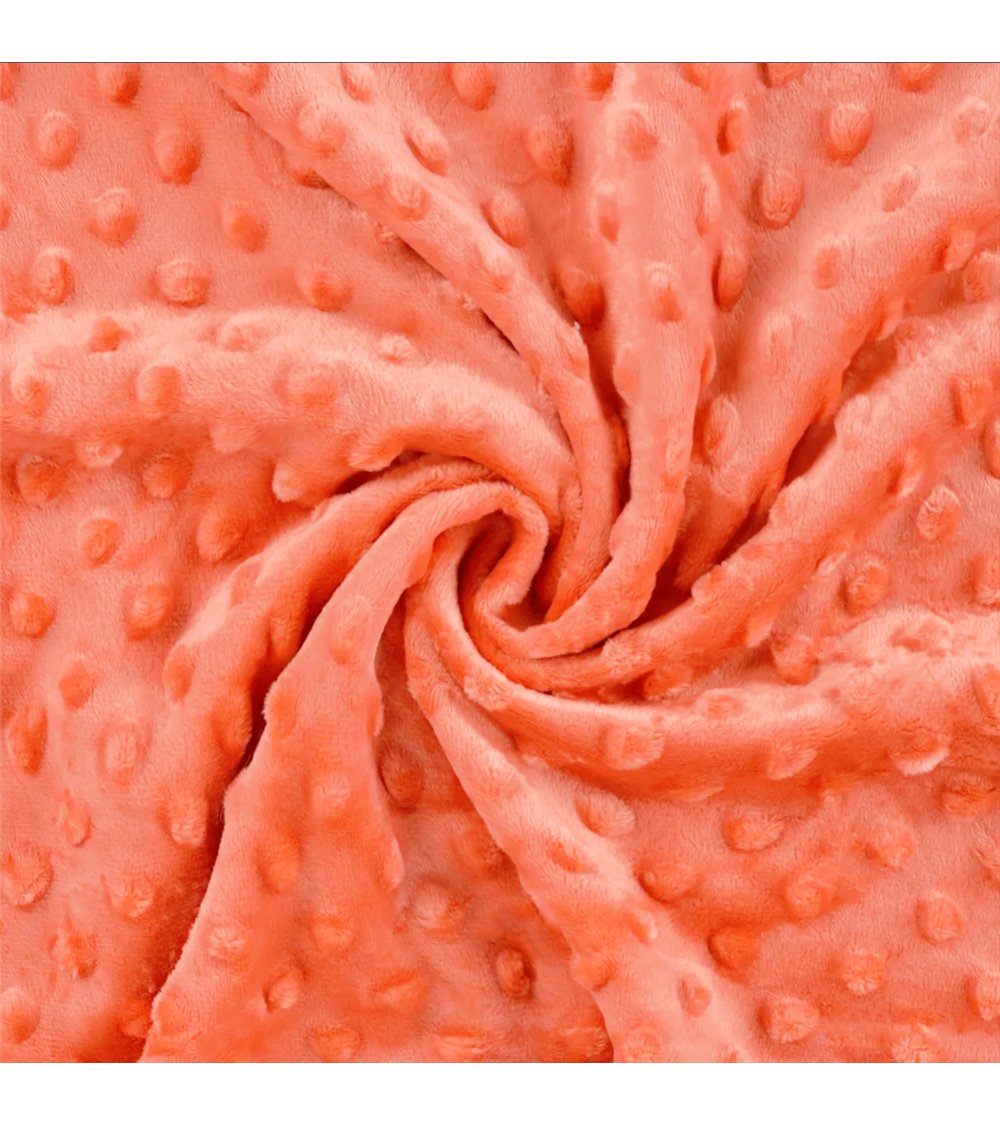 Tissu minky 250g/m2 orange abricot au mètre
