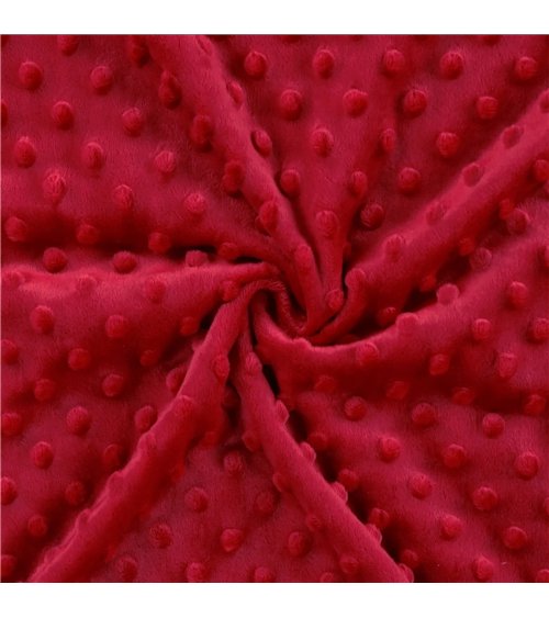 Tela Minky 250g/m2 rojo cereza por metro