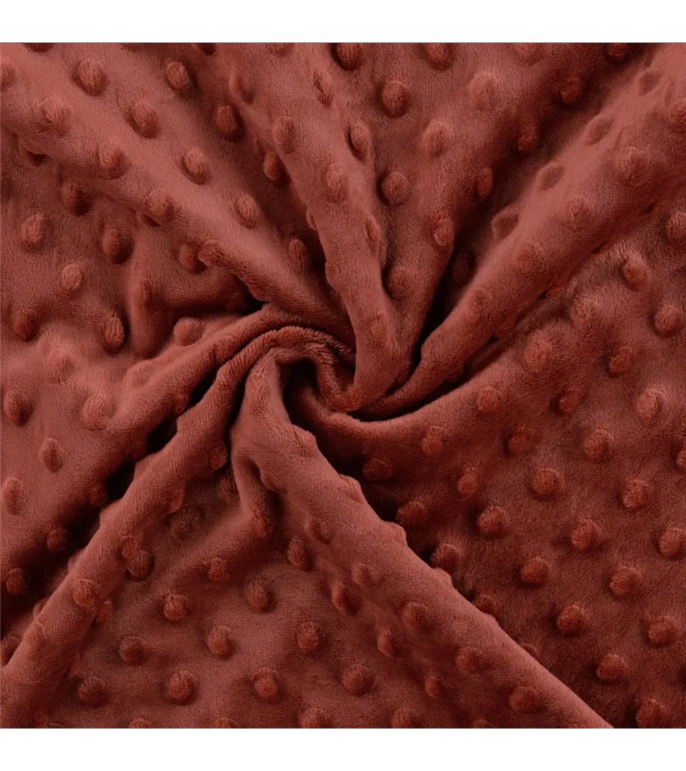 Tissu minky 250g/m2 orange terracotta au mètre