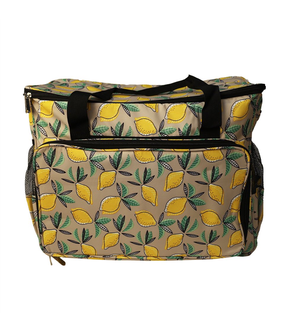 Sac pour machine à coudre/surjeteuse 40x24x35cm citrons jaunes