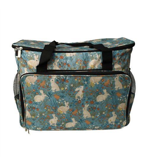 Bolsa para máquina de coser/overlocker 40x24x35cm conejos flores silvestres