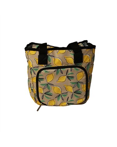 Borsa lavorata a maglia 23x26x14cm giallo limoni