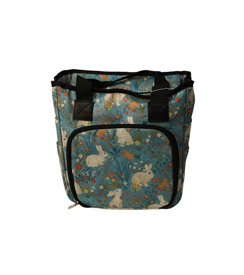 Borsa per maglieria conigli fiori di campo 23x26x14 cm