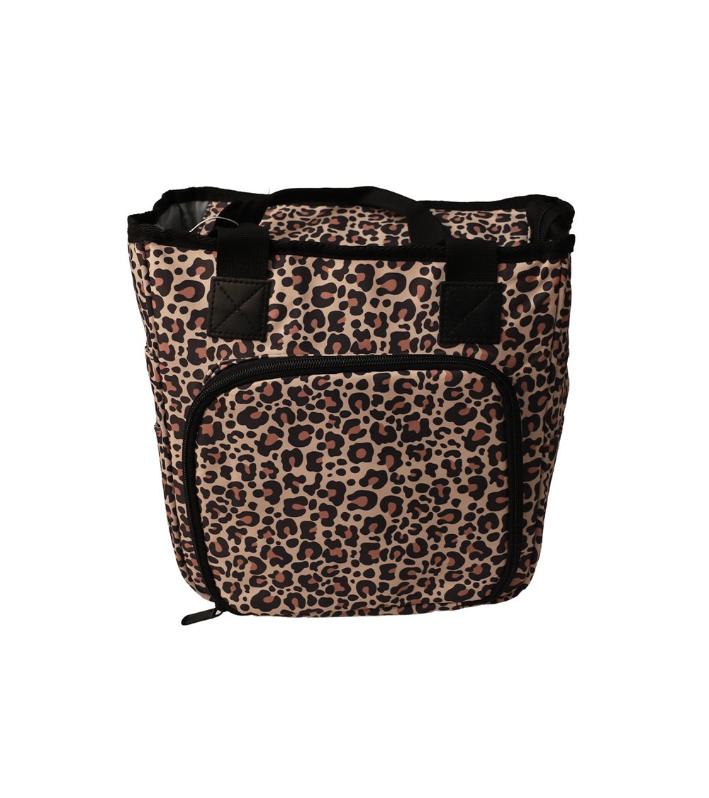 Borsa lavorata a maglia 23x26x14cm leopardo