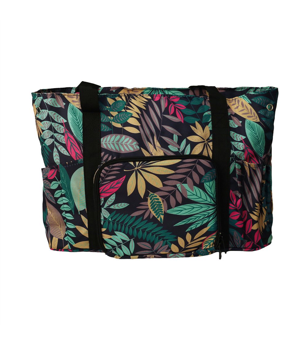 Balltasche 40x28x17cm Dschungelgrüne Blätter