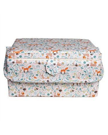 Sewing box 30.5cm x 23cm x 16cm fox and doe