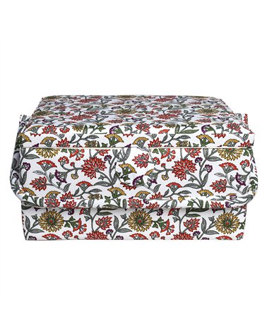 Sewing box 30.5cm x 23cm x 16cm green flower
