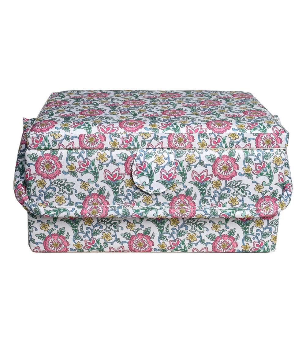 Boîte à couture 30,5cm x 23cm x 16cm fleur rose