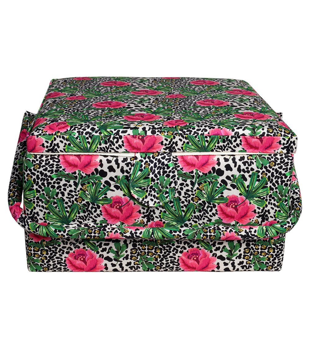 Boîte à couture 26,5cm x 26,5cm x 16cm rose
