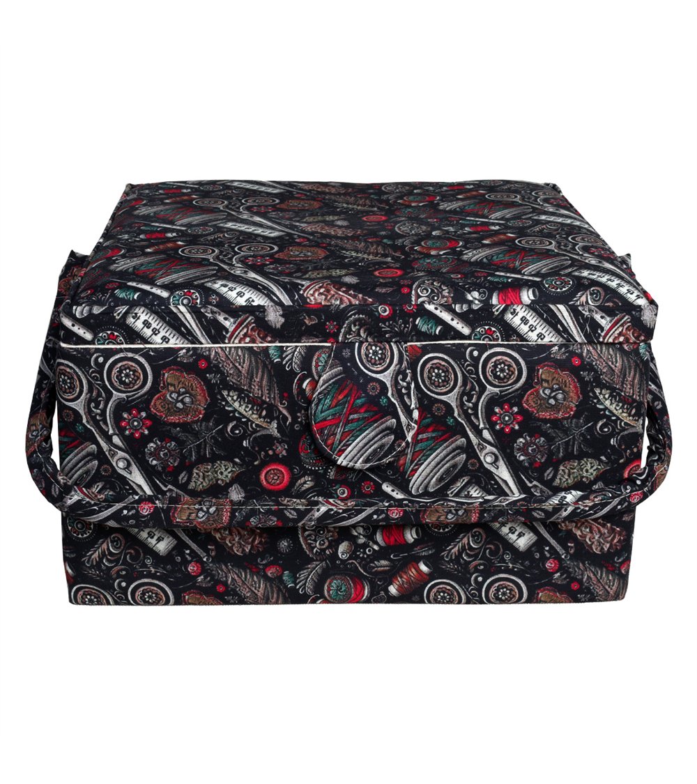 Sewing box 26.5cm x 26.5cm x 16cm scissors