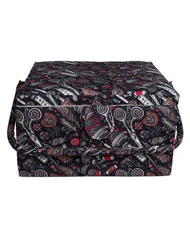 Sewing box 26.5cm x 26.5cm x 16cm scissors