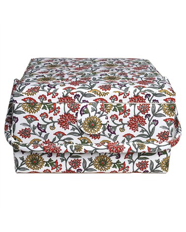 Sewing box 26.5cm x 26.5cm x 16cm green flower