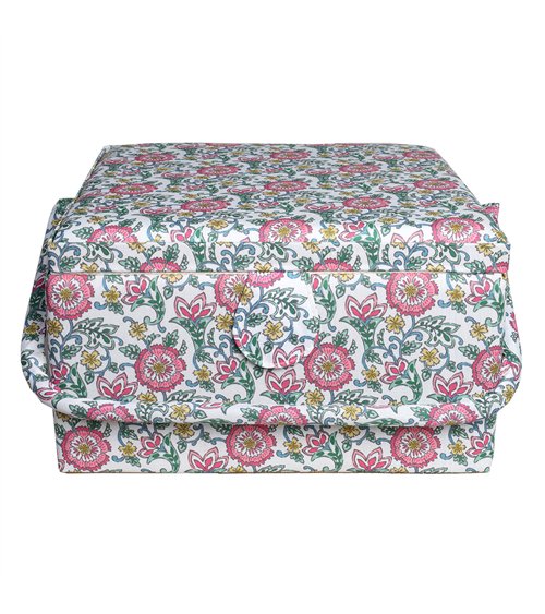 Nähkästchen 26,5 cm x 26,5 cm x 16 cm rosa Blume