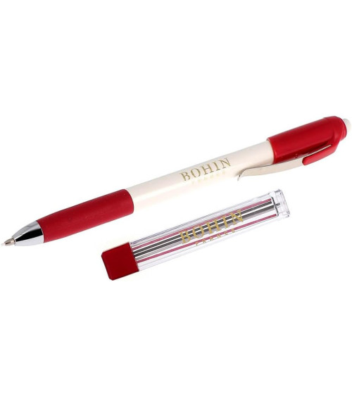 Bohin chalk pencil mechanical pencil + 6 assorted color leads