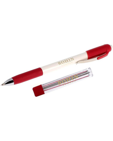 Bohin chalk pencil mechanical pencil + 6 assorted color leads