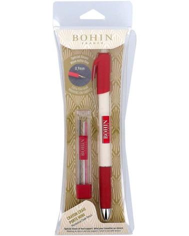 Crayon Bohin craie porte-mine + 6 mines couleurs assorties