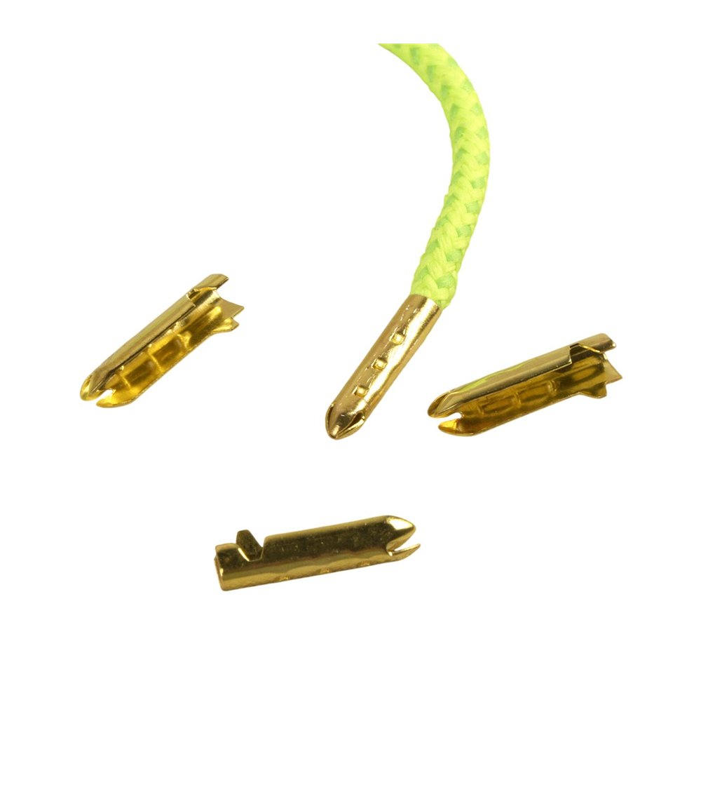 Set of 10 gold brass lace tips