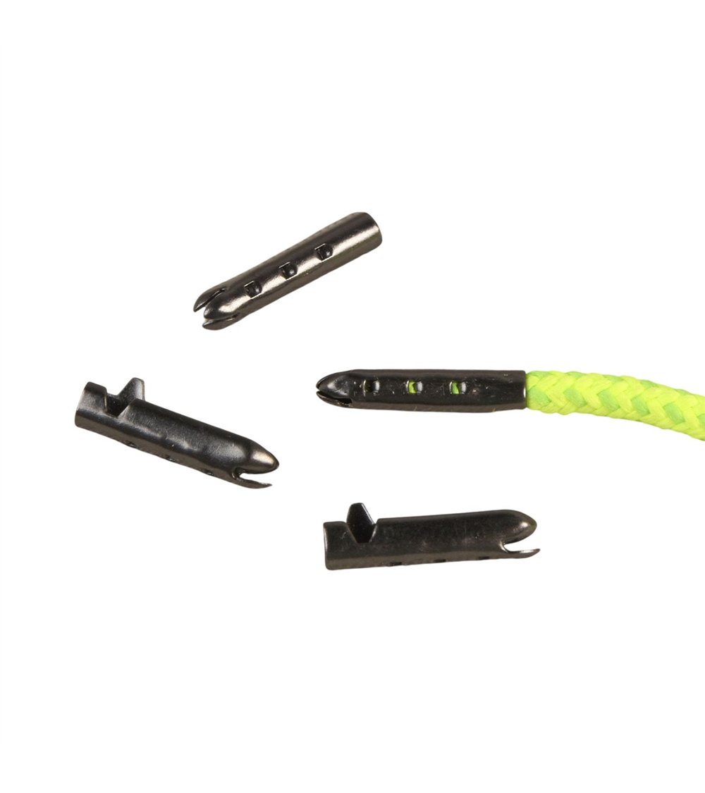 Juego de 10 puntas de cordones de latón gris oscuro