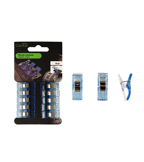 Lote de 10 clips para patchwork y costura 25 mm azul bebé
