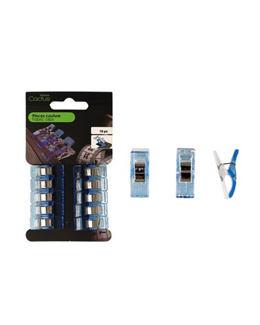 Lote de 10 clips para patchwork y costura 25 mm azul bebé