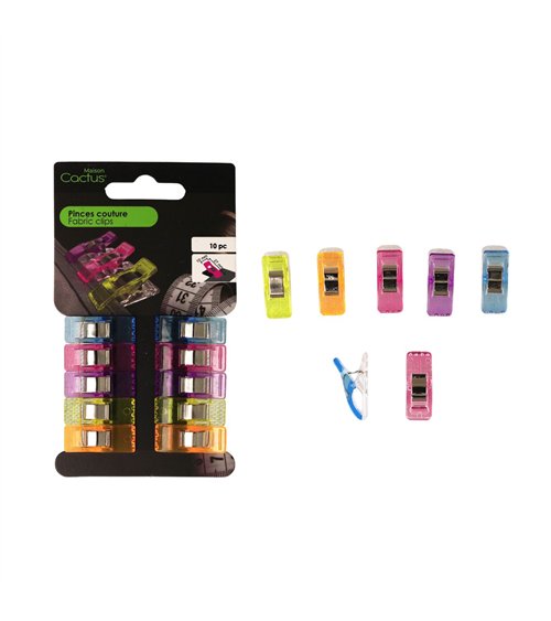 Set mit 10 Patchwork- und Nähklammern 25 mm mehrfarbig