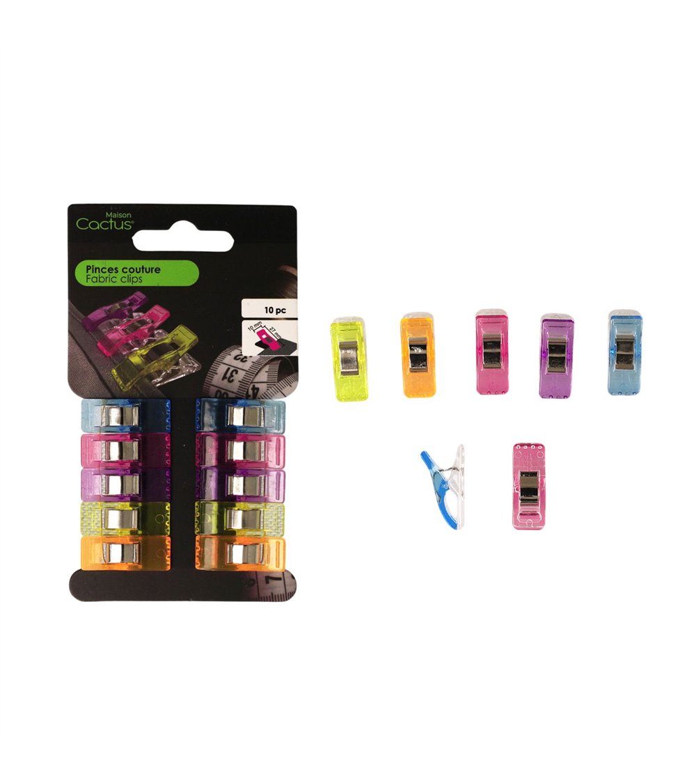 Lot de 10 pinces patchwork et couture 25mm multicolore