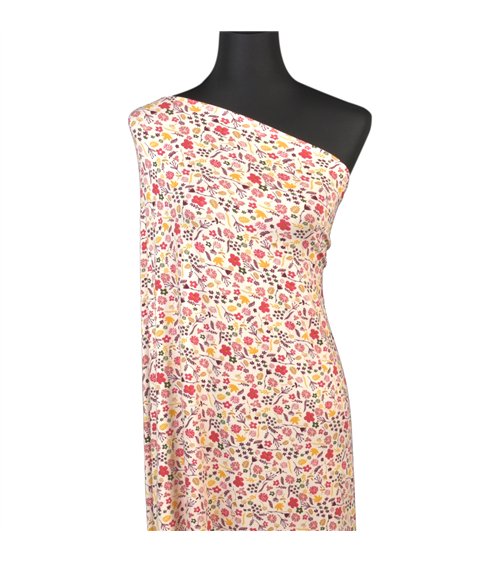 Tissu jersey gratté imprimé fleurs 160cm au mètre