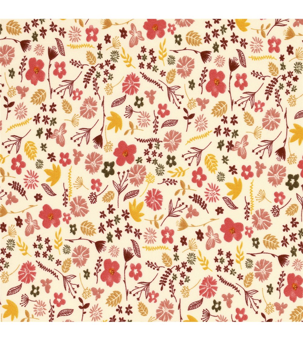 Tela jersey cepillada con estampado de flores 160 cm por metro