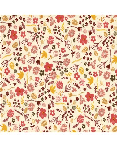 Tela jersey cepillada con estampado de flores 160 cm por metro