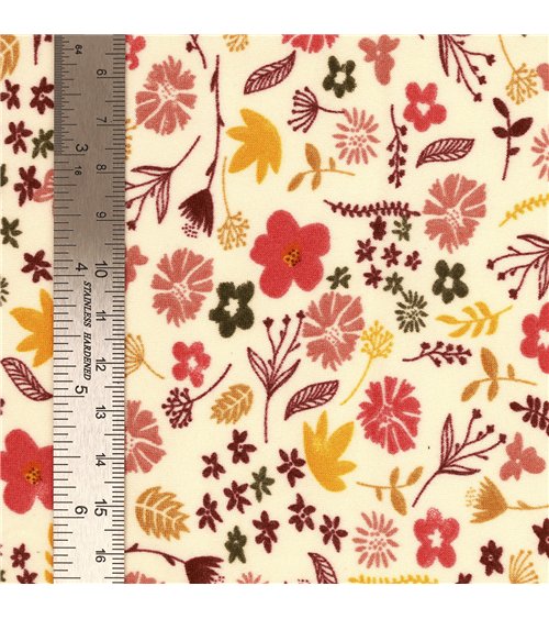 Flower printed brushed jersey fabric 160cm per meter
