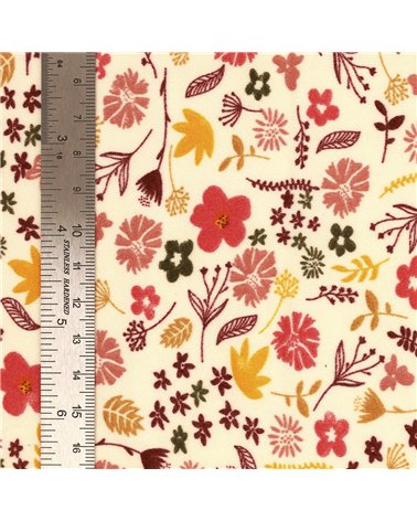 Tissu jersey gratté imprimé fleurs 160cm au mètre