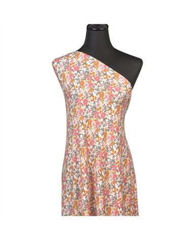Gebürsteter Jerseystoff mit Blumendruck, 160 cm pro Meter