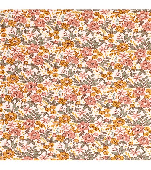 Flower printed brushed jersey fabric 160cm per meter