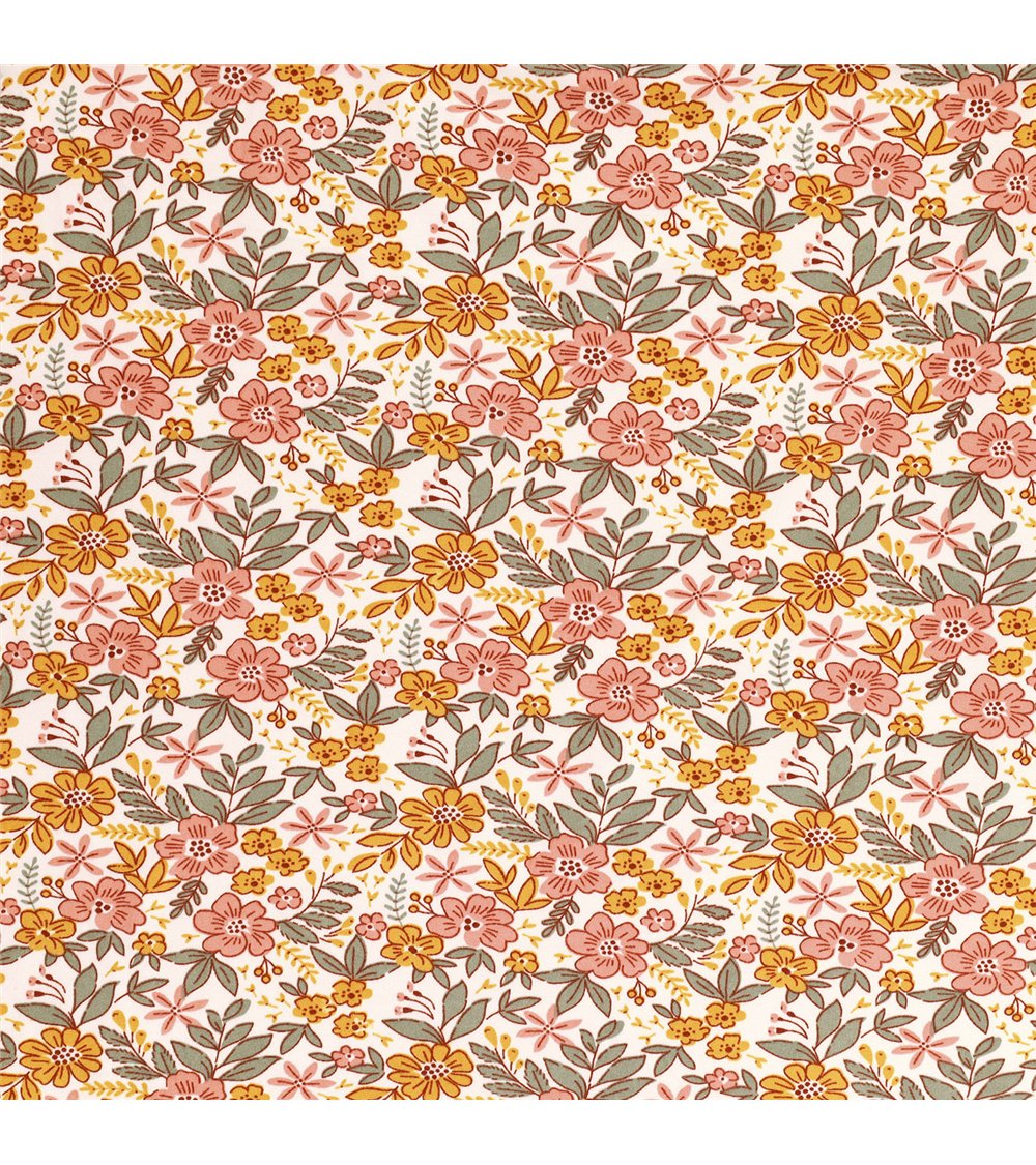 Tissu jersey gratté imprimé fleurs 160cm au mètre