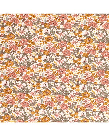 Tela jersey cepillada con estampado de flores 160 cm por metro
